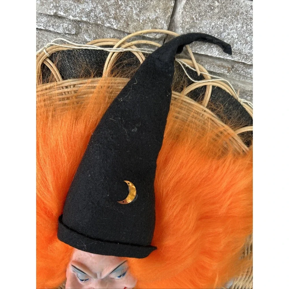 Vintage 16 Inch Handmade Witch Face Halloween Wreath